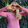 PINK RED FLOCK HEART