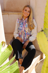 MIMI VEST - BLUE ROSE PAISLEY