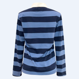 POLO-LS-SHIRT - NAVY BLUE STRIPES