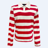 POLO-LS-SHIRT - RED WHITE STRIPE