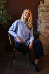 SARA LS SHIRT - BLUE DIAMOND STRIPE