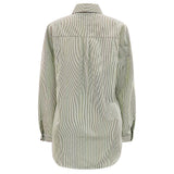 SARA LS SHIRT - ARMY DIAMOND STRIPE