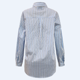 SARA LS SHIRT - WHITE BLUE STRIPE