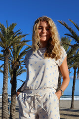 ALMA-U-TSHIRT - IVORY COBOLT SHELL