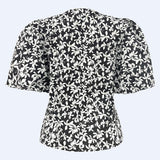 SIONA-V-NECK-BLOUSE - BLACK FLOWER