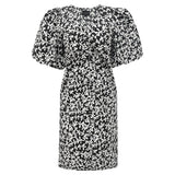 SIONA-V-NECK-DRESS - BLACK FLOWER