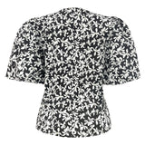 SIONA-V-NECK-BLOUSE - BLACK FLOWER