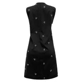 SPIR-SPENCER-DRESS - BLACK SMALL BOWS