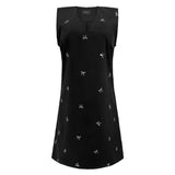 SPIR-SPENCER-DRESS - BLACK SMALL BOWS