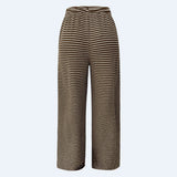 SUS-WIDE-PANTS - BROWN CREME STRIPE