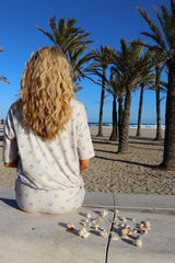 ALMA-TSHIRT - IVORY COBOLT SHELL