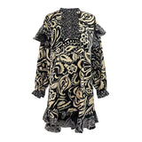 TIA-LS-FRILL DRESS - BLACK