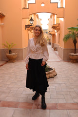 TIKI LS TWIST BLOUSE - CHAMPAGNE