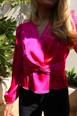 TIKI LS TWIST BLOUSE - PINK