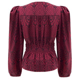 TIKI LS TWIST BLOUSE - BORDEAUX