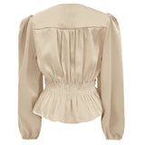 TIKI LS TWIST BLOUSE - CHAMPAGNE
