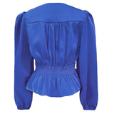 TIKI LS TWIST BLOUSE - ELECTRIC BLUE
