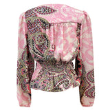 TIKI LS TWIST BLOUSE - PINK SCARF