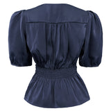 TIKI-SS-TWIST-BLOUSE - MIDNIGHT NAVY