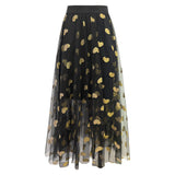 TULLE HEART SKIRT - BLACK GOLD HEART