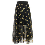 TULLE HEART SKIRT - BLACK GOLD HEART