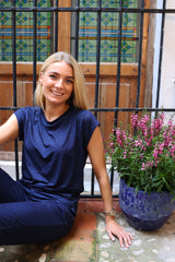 ALMA-U-TSHIRT - NAVY LALA