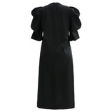 WINNIE VNECK DRESS - BLACK
