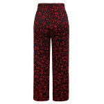 CECILIE-PANTS - BLACK RED BOW