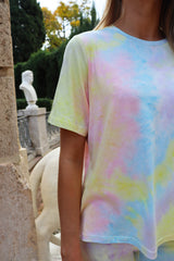 SILK T-SHIRT - PASTEL TIE DYE