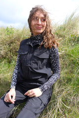 LOTUS-LS-HIGHNECK-BLOUSE - GRAY BLACK LEO