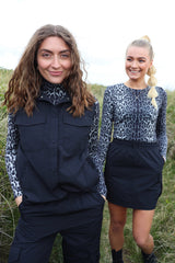 LOTUS-LS-HIGHNECK-BLOUSE - GRAY BLACK LEO