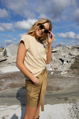 SUSAN CARGO SKIRT - DARK SAND