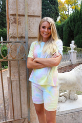 SILK T-SHIRT - PASTEL TIE DYE