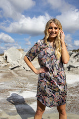 PUK-SS-TUNIC - BLACK PAISLEY