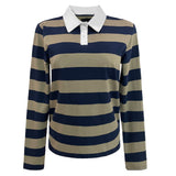 POLO LS SHIRT - ARMY NAVY STRIPE