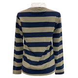 POLO LS SHIRT - ARMY NAVY STRIPE