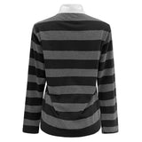 POLO-LS-SHIRT - DARK GRAY BLACK STRIPE