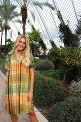 FREJA-TUNIC - ARMY BROWN TIE DYE