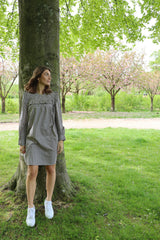 HEATHER-LS-DRESS - NAVY CLOVER