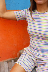 NATALIA-SS-BLOUSE - MULTI GRAY STRIPE