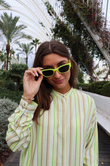 SPIR-LS-SHIRT - GREEN SAND STRIPE