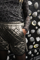 META-QUILT SHORTS - DARK GRAY METALLIC