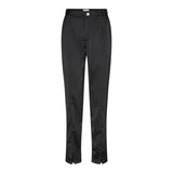 DIBBY-SLIT-PANTS - BLACK SATEEN