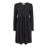 NUNO-LS-FRILL-DRESS - BLACK
