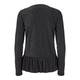 NUNO-LS-FRILL-T-SHIRT - BLACK