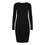 IBI-LONG-DRESS - BLACK GLITTER FLOWER