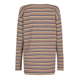 NATALIA-LS-OVERSIZE-BLOUSE - BROWN GOLD LUREX STRIPE
