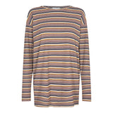 NATALIA-LS-OVERSIZE-BLOUSE - BROWN GOLD LUREX STRIPE