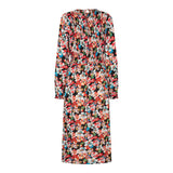 NERO-LS-DRESS - BLACK ORANGE FLOWER