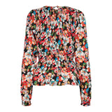 NERO-LS-BLOUSE - BLACK ORANGE FLOWER